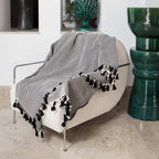 Plaid coton noir MEGEVE 130x170