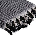 Plaid coton noir MEGEVE 130x170
