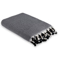 Plaid coton noir MEGEVE - 160x250 - febronie.com