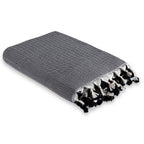 Plaid coton noir MEGEVE - 160x250 - febronie.com