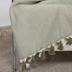 Plaid coton vert olive MEGEVE 130x170
