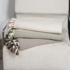 Plaid coton vert olive MEGEVE 130x170