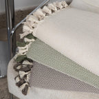 Plaid coton vert olive MEGEVE 130x170