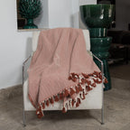 Plaid coton rouge tomette MEGEVE 130x170