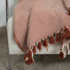 Plaid coton rouge tomette MEGEVE 130x170