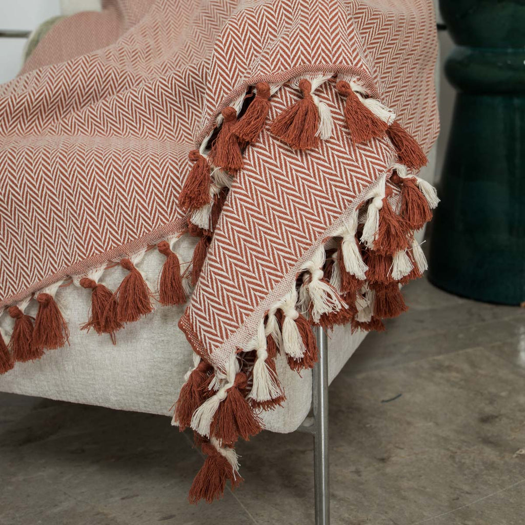 Plaid coton rouge tomette MEGEVE
