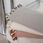 Plaid coton rouge tomette MEGEVE 130x170