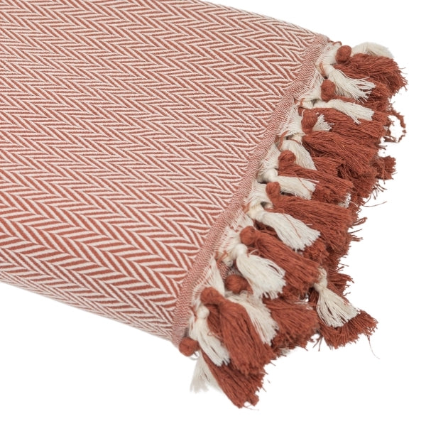 Plaid coton rouge tomette MEGEVE 130x170