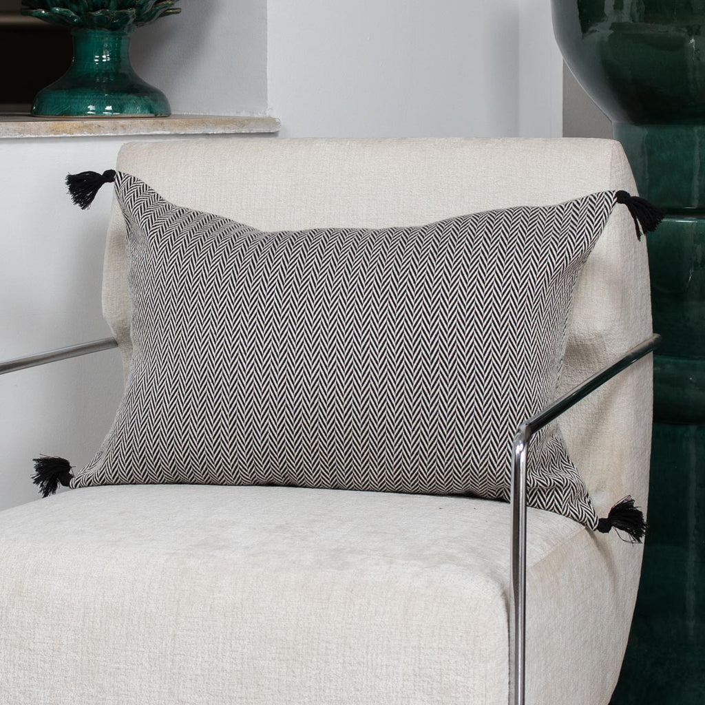 Housse de coussin coton 60x40 MEGEVE - vert olive - febronie.com