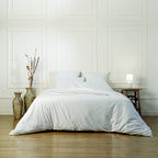 Set di biancheria da letto in cotone lavato bianco LUNA