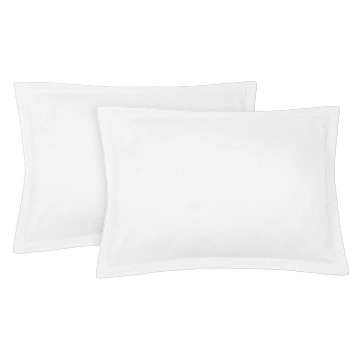 Pillowcase (x2) in washed linen white HORTENSIA