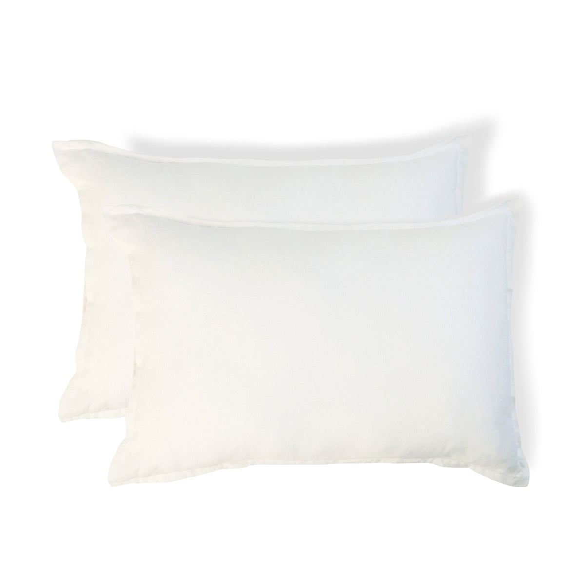 Taie d'oreiller (x2) lin lavé blanc CAMILLE - 50x70 cm