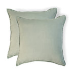 Taie d'oreiller (x2) lin lavé céladon CAMILLE - 65x65 cm