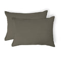 Taie d'oreiller (x2) lin lavé vert kaki CAMILLE - 50x70 - febronie.com