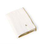 Nappe lin lavé 150x250 CAMILLE - blanc / or