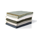Nappe lin lavé 150x250 CAMILLE - blanc / or