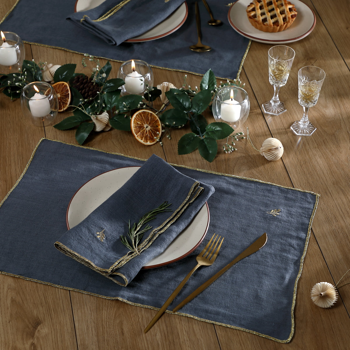 Sets de table lurex (x4) lin lavé CAMILLE 30x50