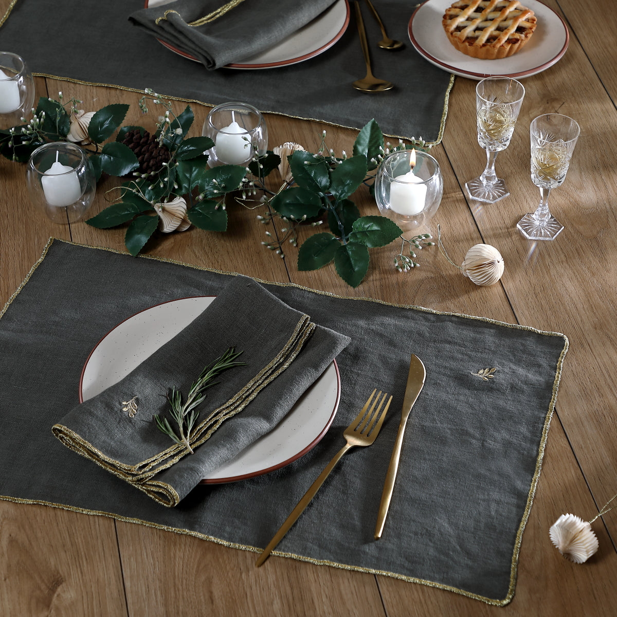 Sets de table lurex (x4) lin lavé CAMILLE 30x50