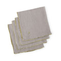 Serviette de table (x4) lin lavé 45x45 CAMILLE - naturel / or