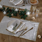 Serviette de table (x4) lin lavé 45x45 CAMILLE - naturel / or