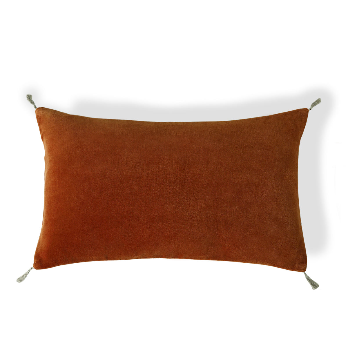 Housse de coussin velours de coton 50x30 DANUBE - terracotta