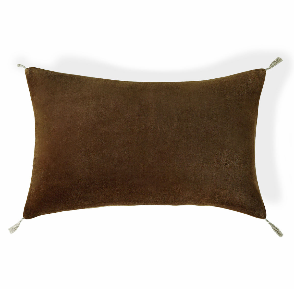 Housse de coussin velours de coton 50x30 DANUBE - brun chêne