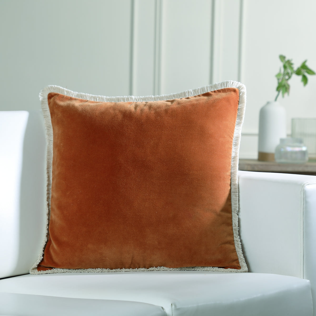 Housse de coussin velours de coton 50x50 RIVA    febronie.com