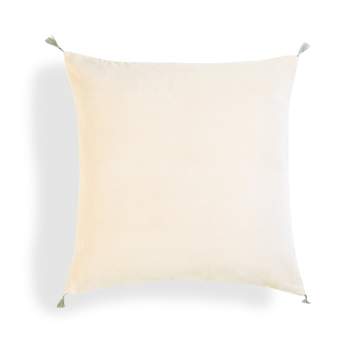Housse de coussin velours de coton 50x50 DANUBE - craie