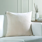 Housse de coussin velours de coton 50x50 DANUBE - craie