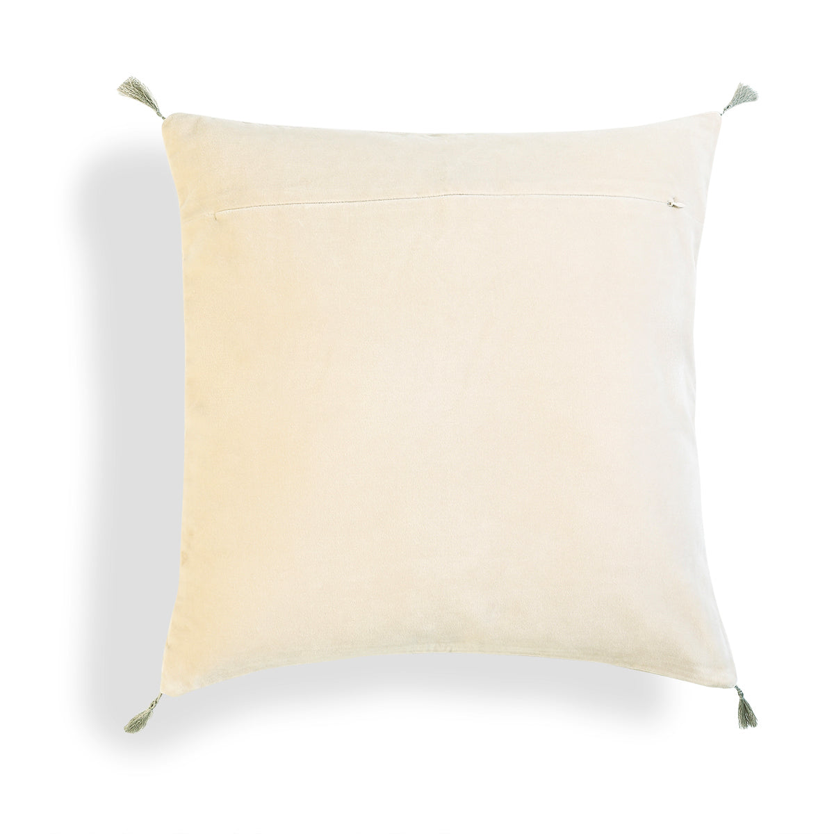 Housse de coussin velours de coton 50x50 DANUBE - craie