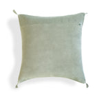 Housse de coussin velours de coton 50x50 DANUBE - vert de gris