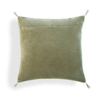 Housse de coussin velours de coton 50x50 DANUBE - vert kaki