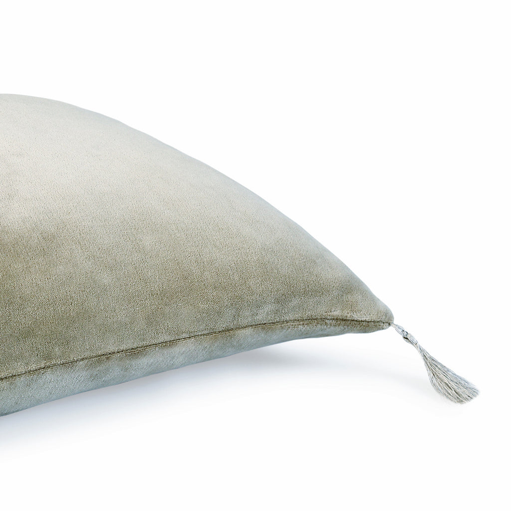 Housse de coussin velours de coton 50x50 DANUBE - vert kaki