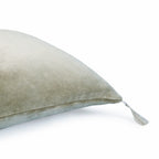 Housse de coussin velours de coton 50x50 DANUBE - vert kaki