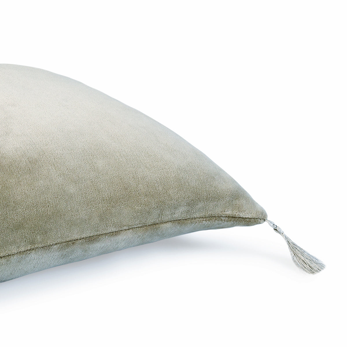 Housse de coussin velours de coton 50x50 DANUBE - vert kaki