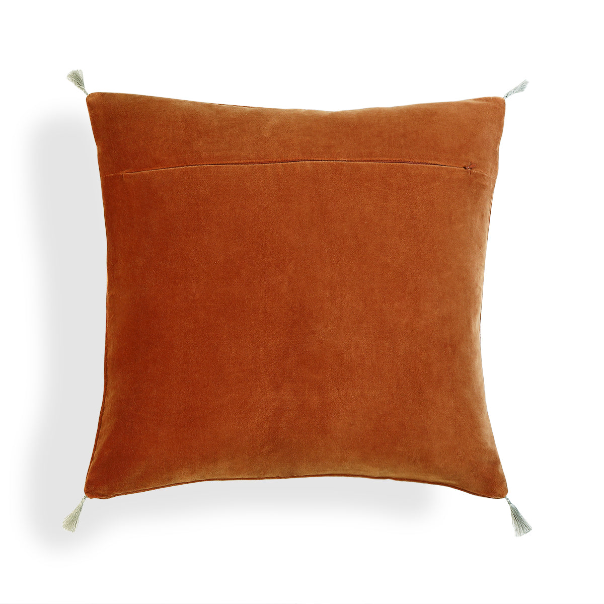 Housse de coussin velours de coton 50x50 DANUBE - terracotta