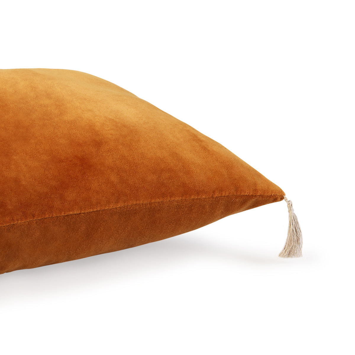 Housse de coussin velours de coton 50x50 DANUBE - terracotta