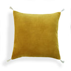 Housse de coussin velours de coton 50x50 DANUBE - jaune moutarde