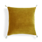 Housse de coussin velours de coton 50x50 DANUBE - jaune moutarde