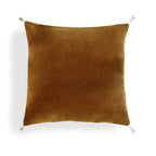 Housse de coussin velours de coton 50x50 DANUBE - brun tabac