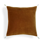 Housse de coussin velours de coton 50x50 DANUBE - brun tabac