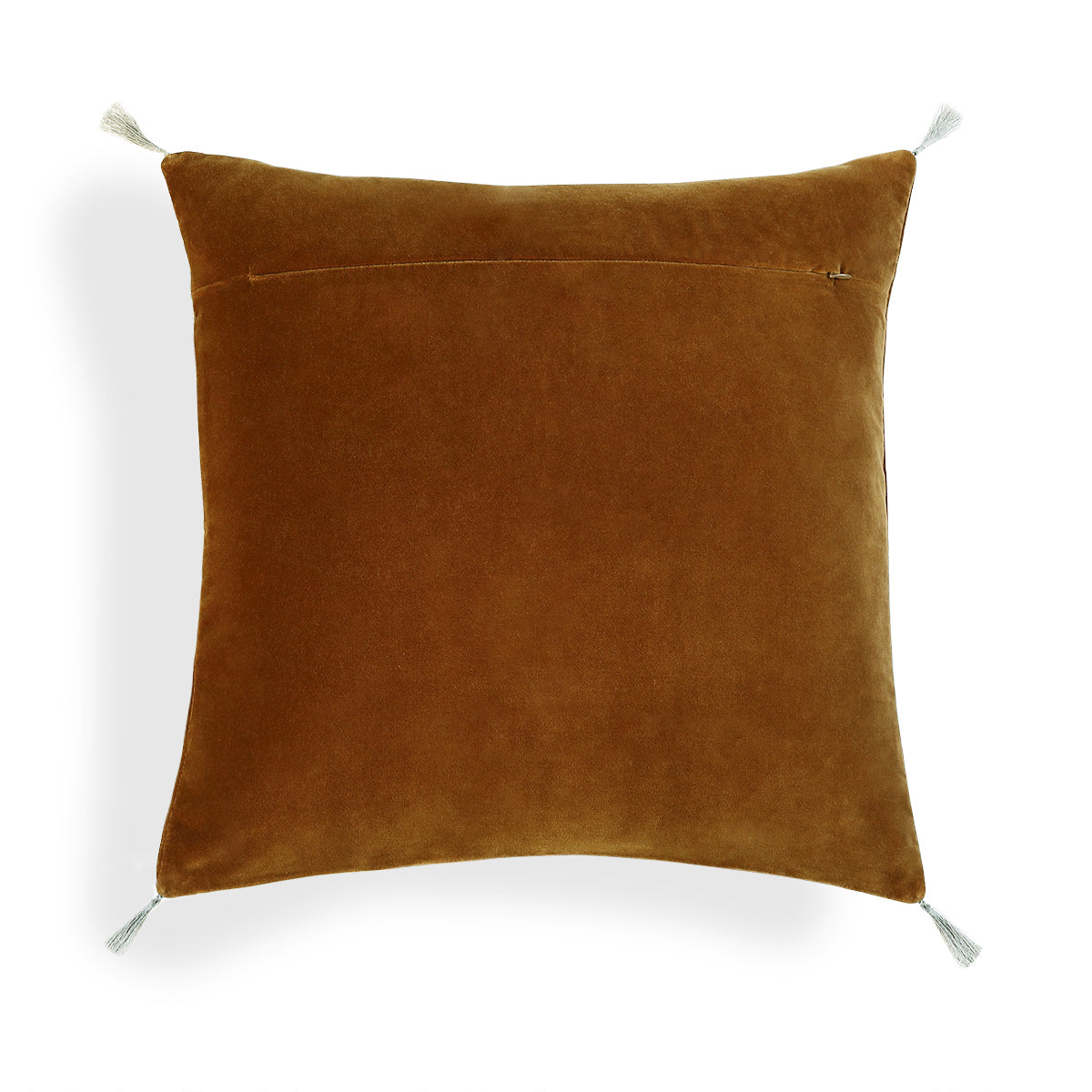 Housse de coussin velours de coton 50x50 DANUBE - brun tabac