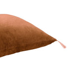 Housse de coussin velours de coton 50x50 DANUBE - brun tabac
