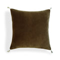 Housse de coussin velours de coton 50x50 DANUBE - brun chêne