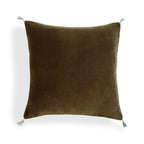 Housse de coussin velours de coton 50x50 DANUBE - brun chêne