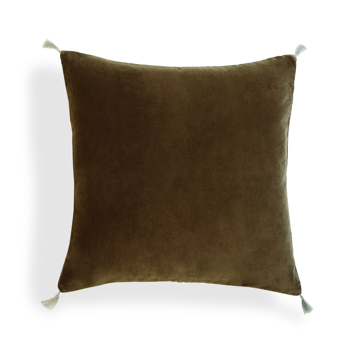 Housse de coussin velours de coton 50x50 DANUBE - brun chêne