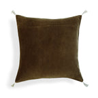Housse de coussin velours de coton 50x50 DANUBE - brun chêne