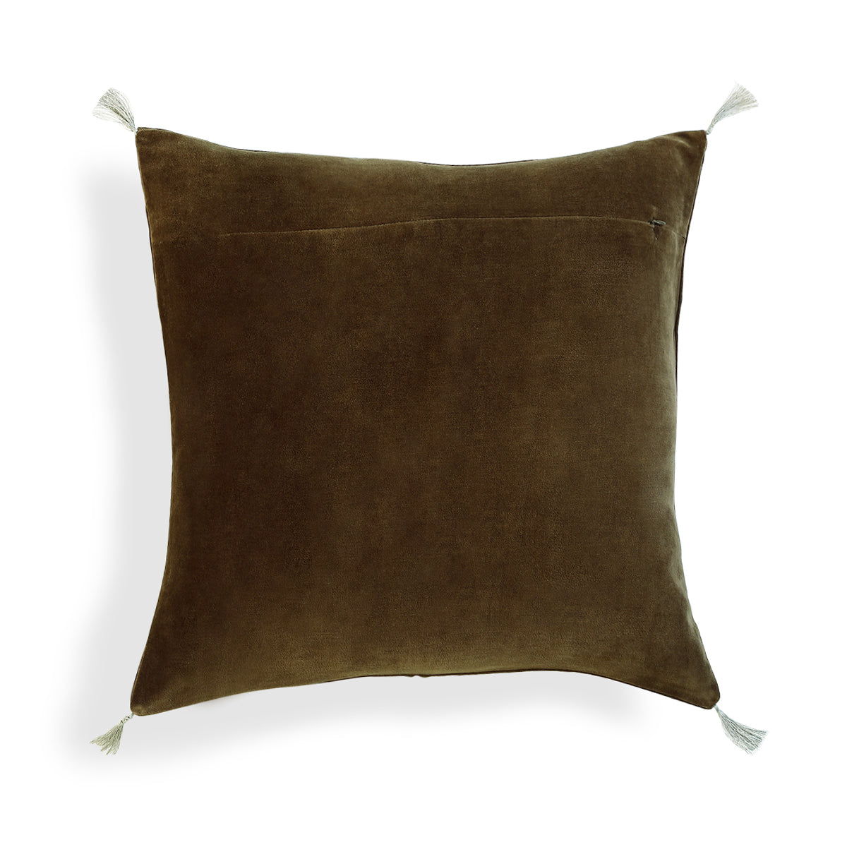 Housse de coussin velours de coton 50x50 DANUBE - brun chêne