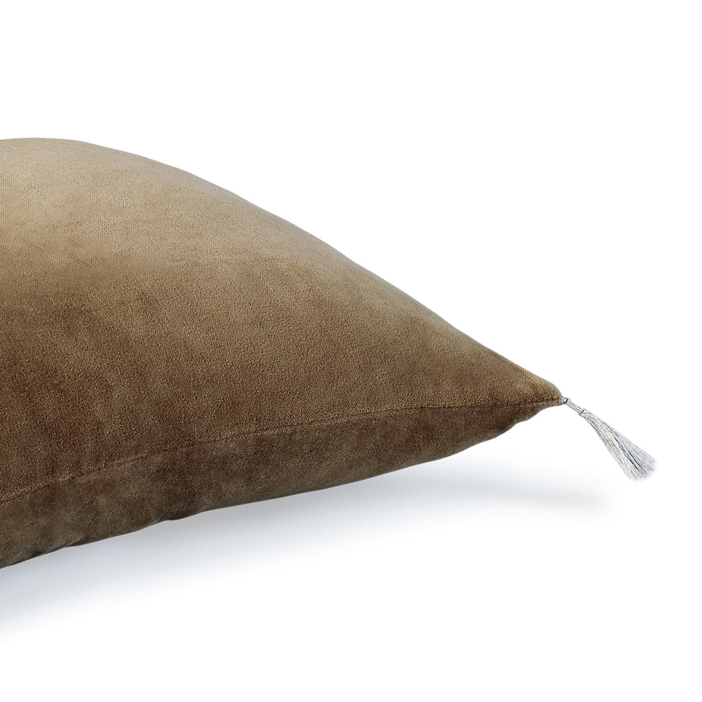 Housse de coussin velours de coton 50x50 DANUBE - brun chêne