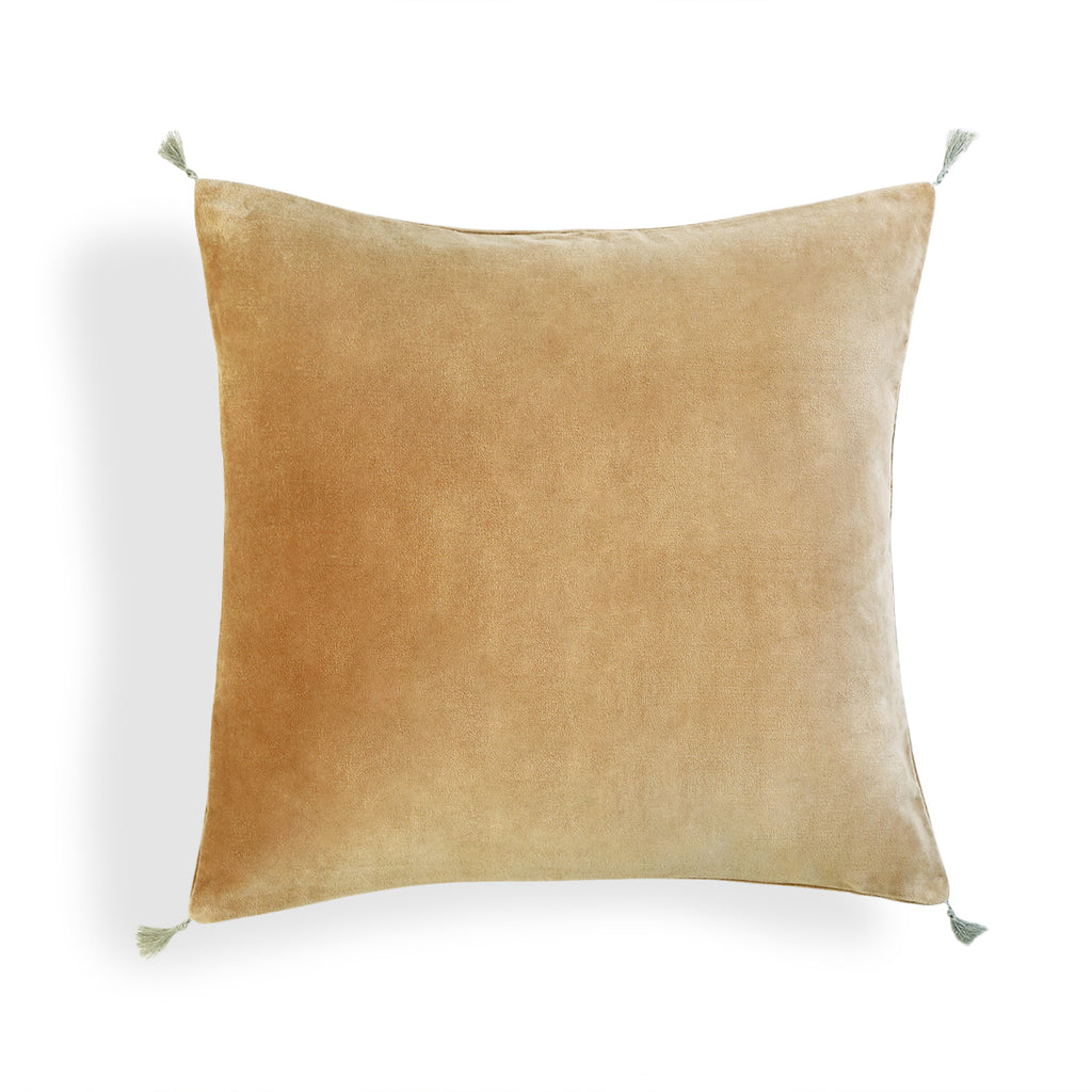 Housse de coussin velours de coton 50x50 DANUBE - camel